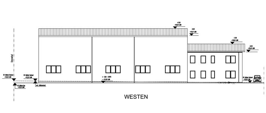 Neubau einer Lagerhalle mit Bürotrakt und Betriebswohnung in Blomberg