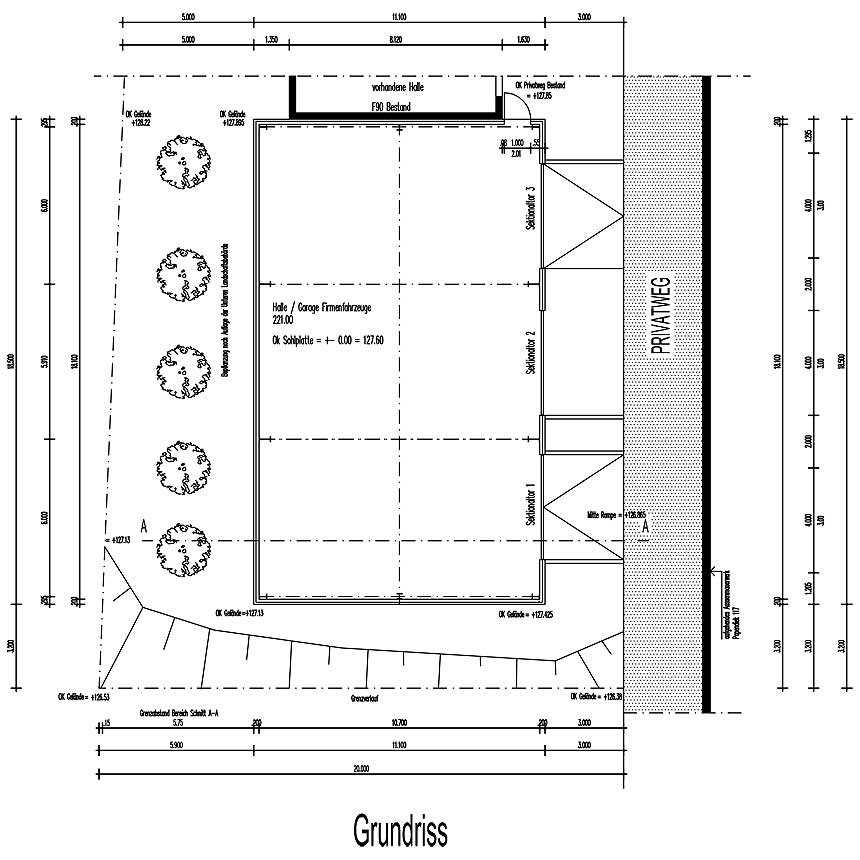 neubau einer gewerblich genutzten halle in lage / lippe