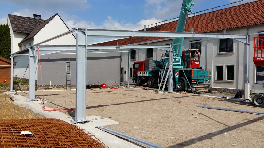 Neubau einer gewerblich genutzten Halle in Lage / Lippe